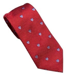 Smithsonian Blue For You Hearts Silk Necktie